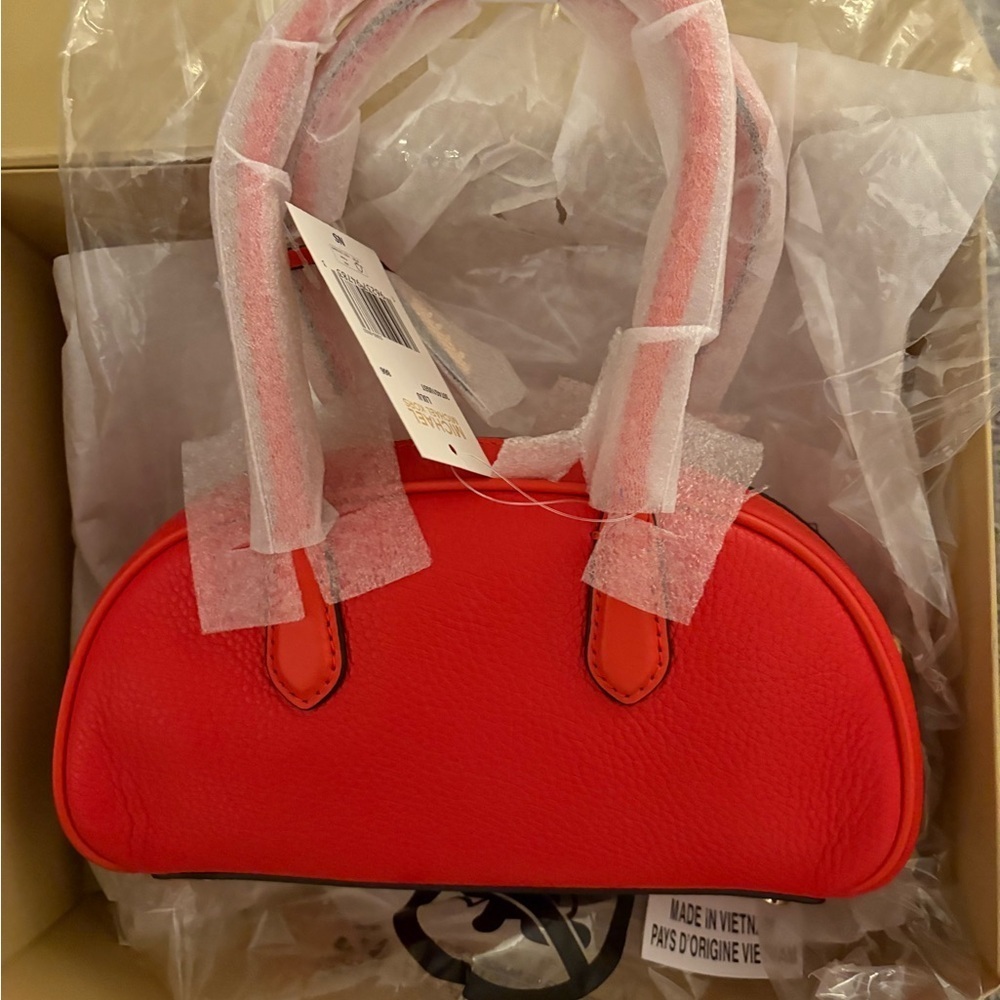 Michael Kors Lulu Mini Satchel Optic Orange Leather – NWT - Picture 6 of 15